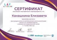 Сертификат сотрудника Канашкина Е.В.